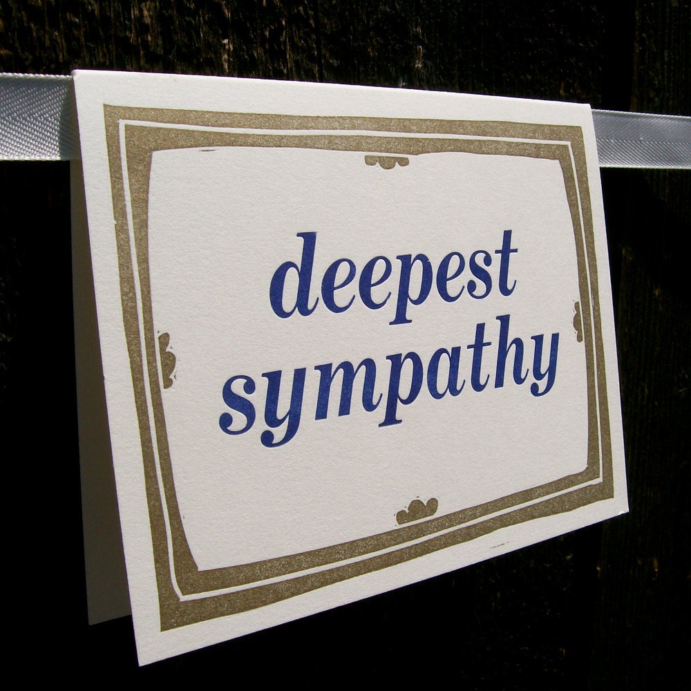 Letterpress Sympathy Card