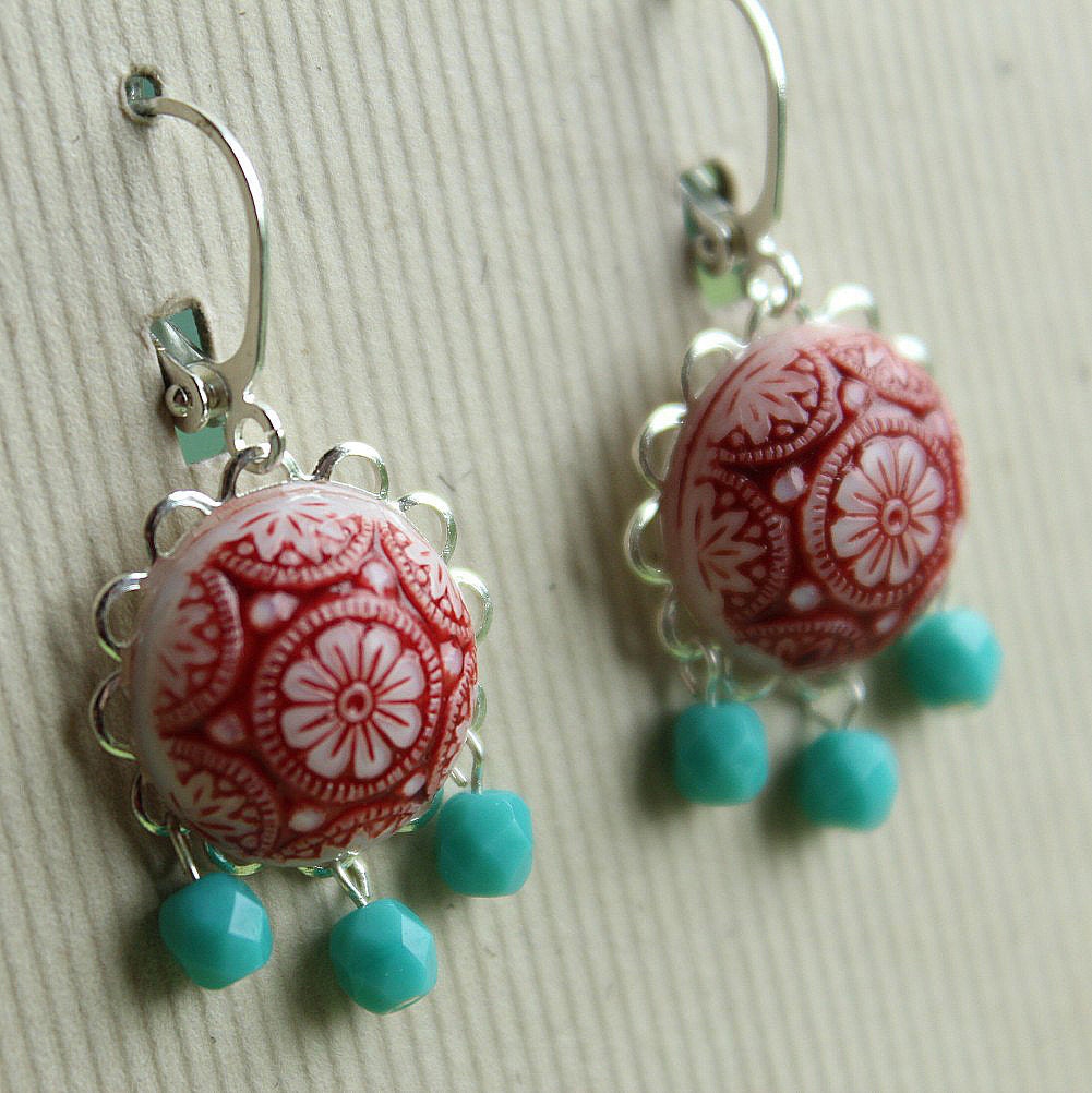 Clara Earrings - Glass & Silver