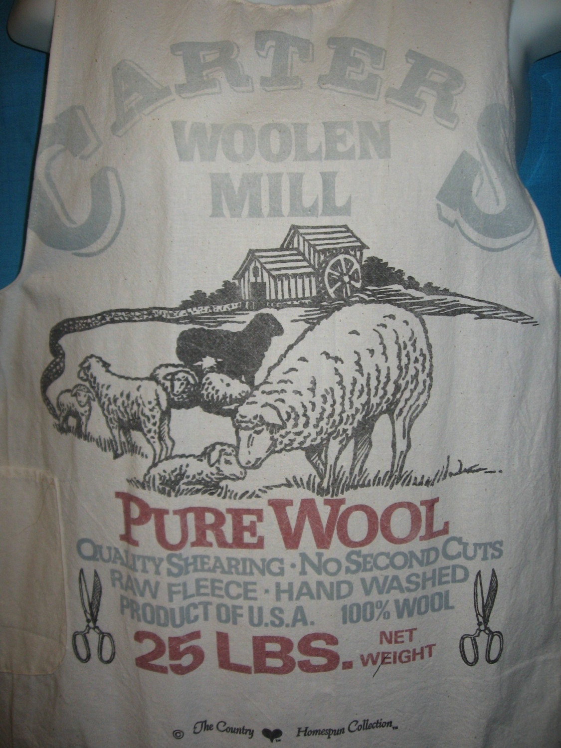 Faux Feed Sack H-Back Apron