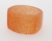 Handcrafted resin ring "orange tang"