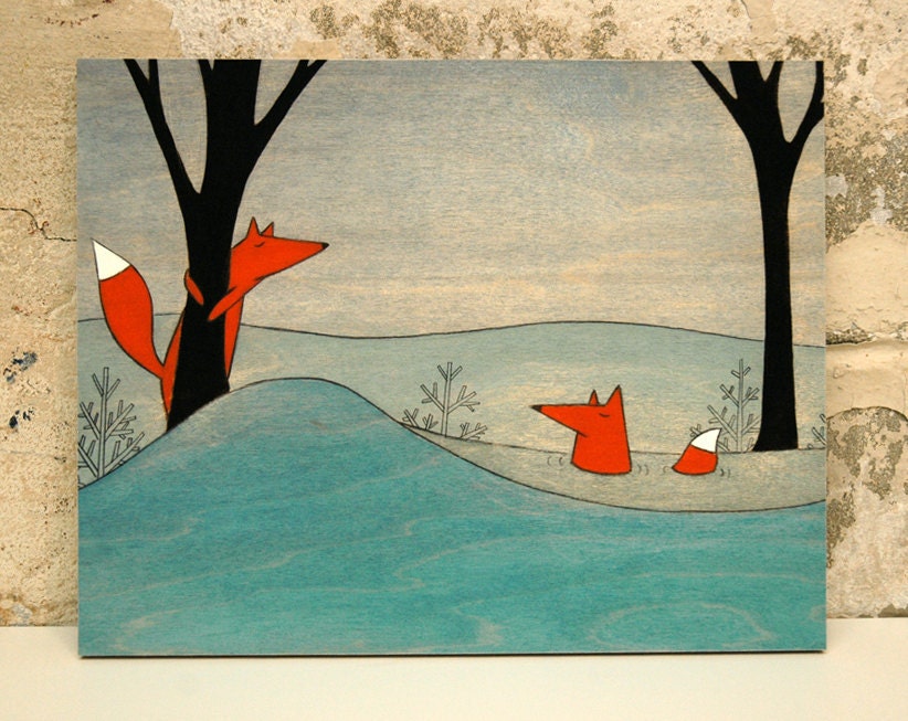 Mr. and Mrs. Fox - Mounted Print