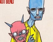 Zombie Blood Friends full color undead ghoul monster goblin demon creature scary horror zombie walking dead morbid drawing art print