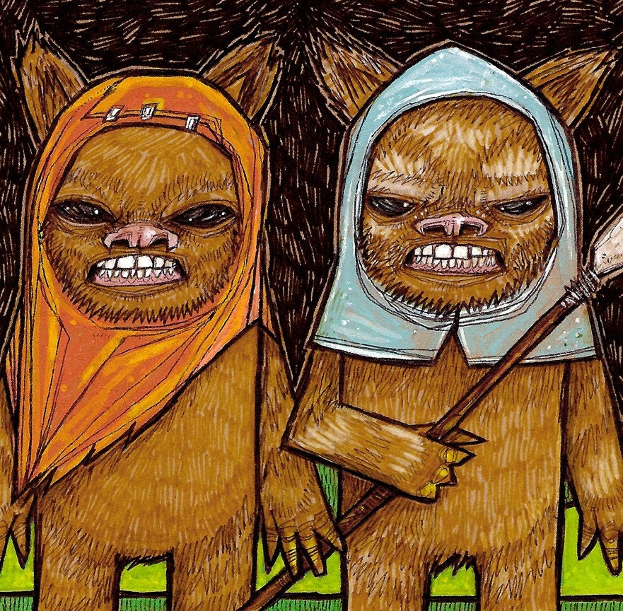 Ewoks on the Wild Side Star Wars Return of the Jedi George Lucas pop culture eighties Science Fiction full color drawing art print