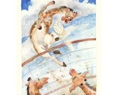 Volleyball Giraffes Print  8.5 x 11