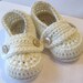 Crochet Baby Booties Organic Cotton Little Button Loafers - U PICK SIZE and colors