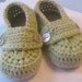 Crochet Baby Booties Organic Cotton Little Button Loafers - U PICK SIZE and colors