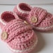 Crochet Baby Booties Wool Little Button Loafers You Choose Size and Colors Many Colors To Choose From