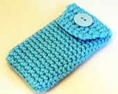 Crochet iPhone Case, iPod Touch Case, Cell Phone Case - Turquoise