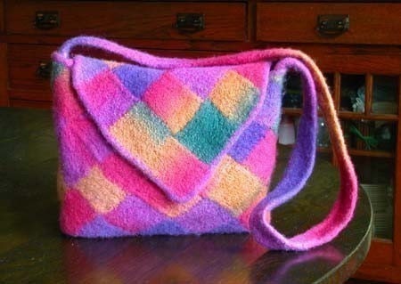 Entrelac Felted Bag Knitting Pattern Collection
