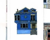 Blue House On Scott Street, San Francisco - Notecard