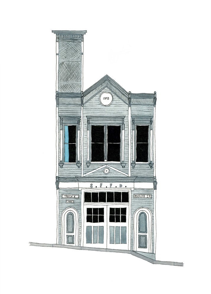 Fire House, San Francisco - Postcard