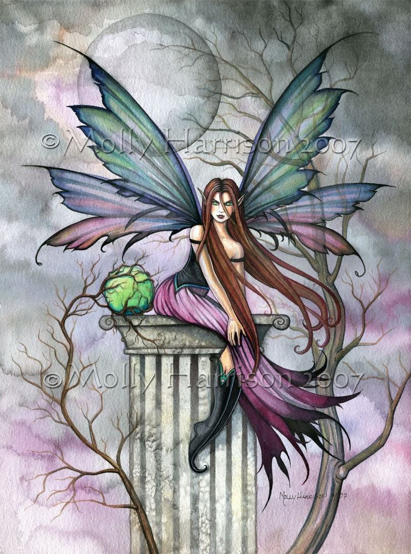Fairy Fine Art Fantasy Print by Molly Harrison 8 x 10  'Magical Green Sphere'
