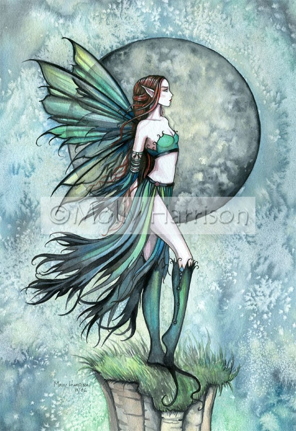 Fairy Faery Art Print by Molly Harrison 'Fearless' Beautiful Fantasy Watercolor Art Print