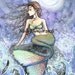 Mermaid Fairy Fine Art Print 9 x 12 'Restless Tide' Fantasy Watercolor by Molly Harrison