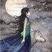 Witch with Wolf Gothic Fantasy Fine Art Print by Molly Harrison "Night of the Wolf" 8 x 10