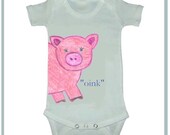 LARGE PIG OINK - Adorable Baby Bodysuit or Toddler Tee - Available in sizes newborn to 6T