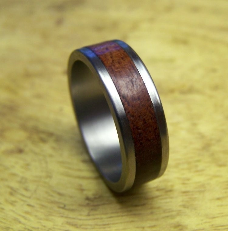 Titanium and Jarrah Inlay Ring