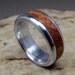 Wood Ring- Aluminum and Amboyna Burl Inlay Ring