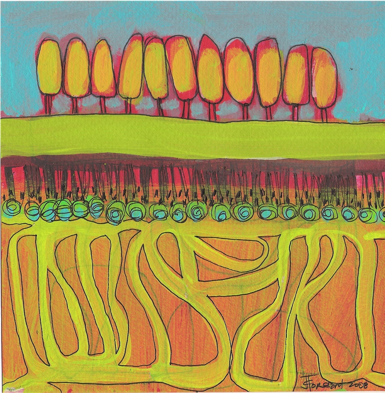 SALE - Abstract Landscape 2 - original painting by Jessica Torrant