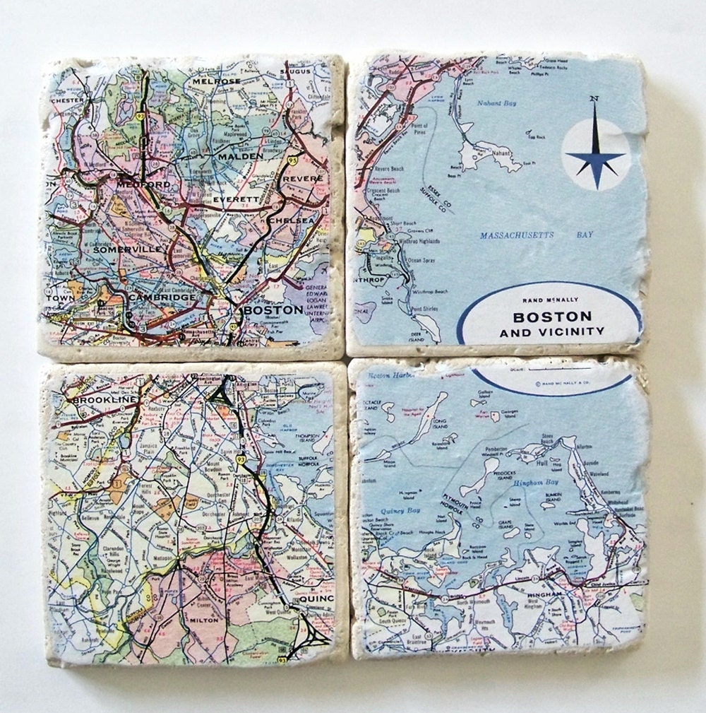 Boston Map Coasters