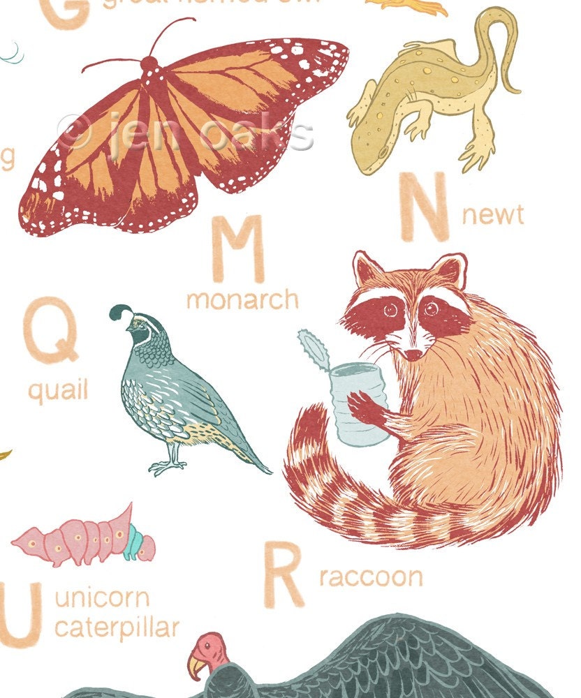 ABC Animal Print - Oklahoma Animals - 10 x 13