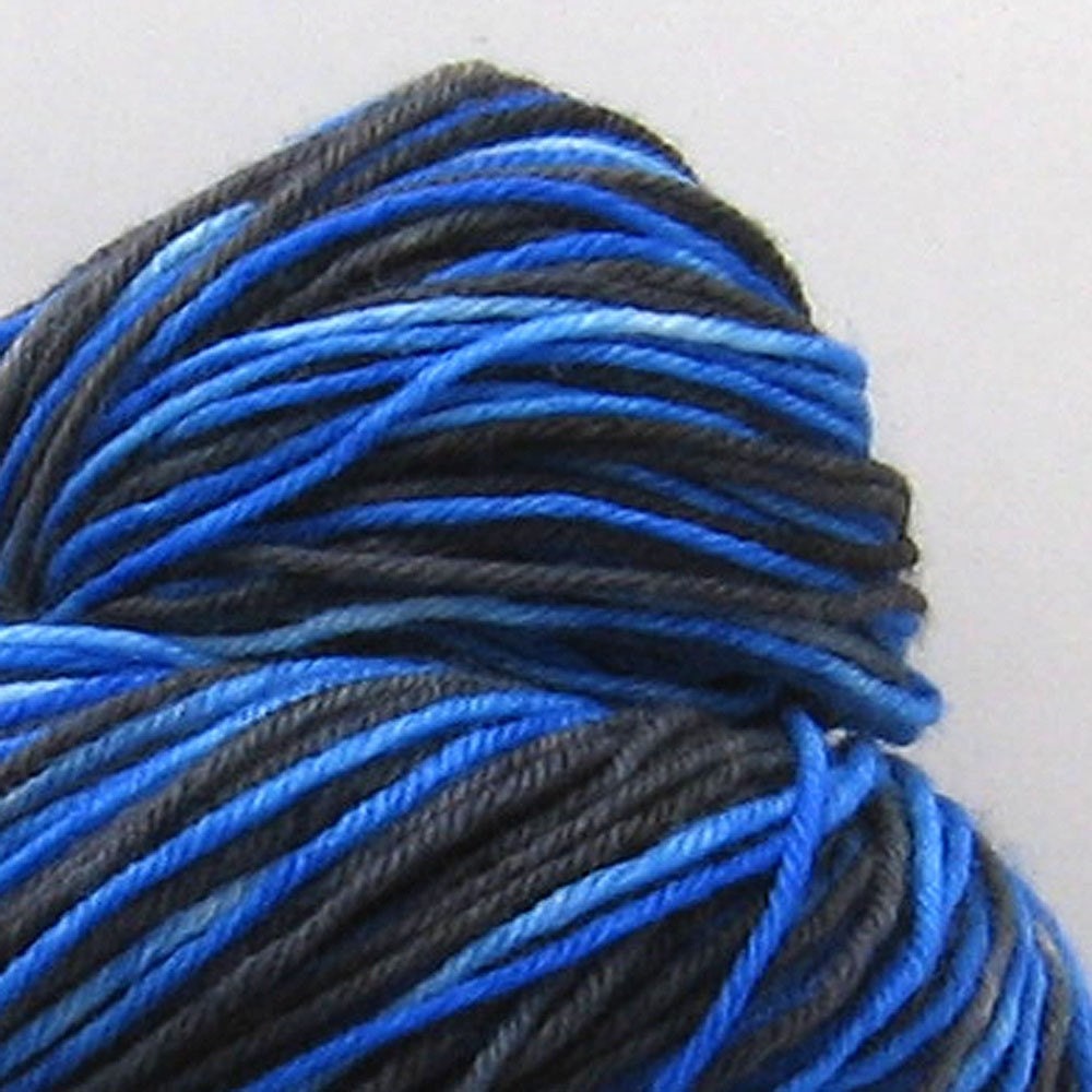 Black and Blue Self Striping Sock Yarn by AnnesHandspun on Etsy