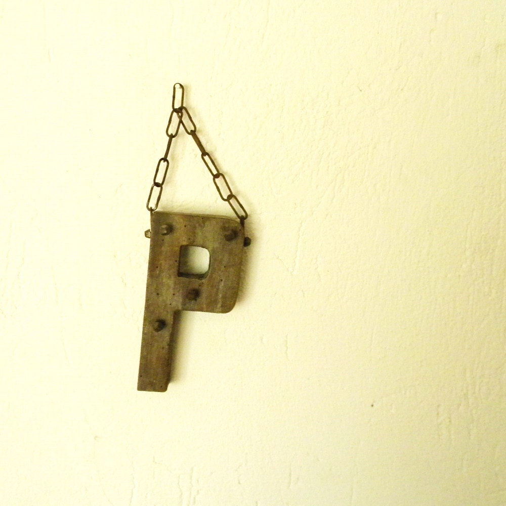 SALE Vintage French keyholder, letter P