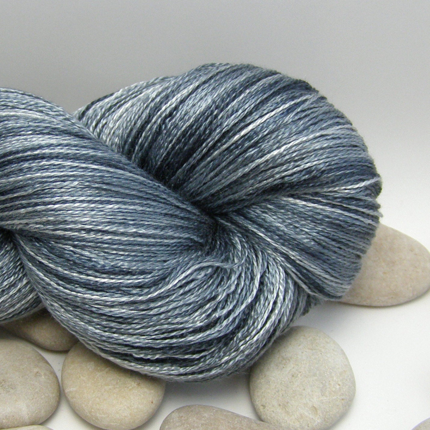 Dyed to Order -  Hand Dyed Swiss Silk Knitting Yarn - Lace Weight, Variegated, 980yds - Tweed