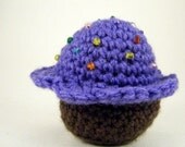 Large Crochet Cupcake with Bead Sprinkles