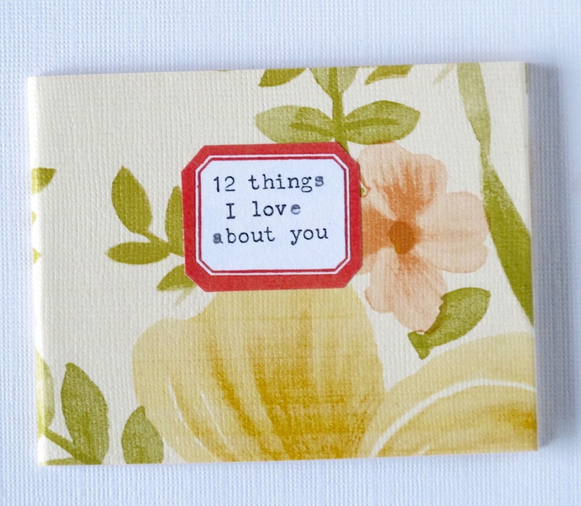 yellow floral "12 things" mini book