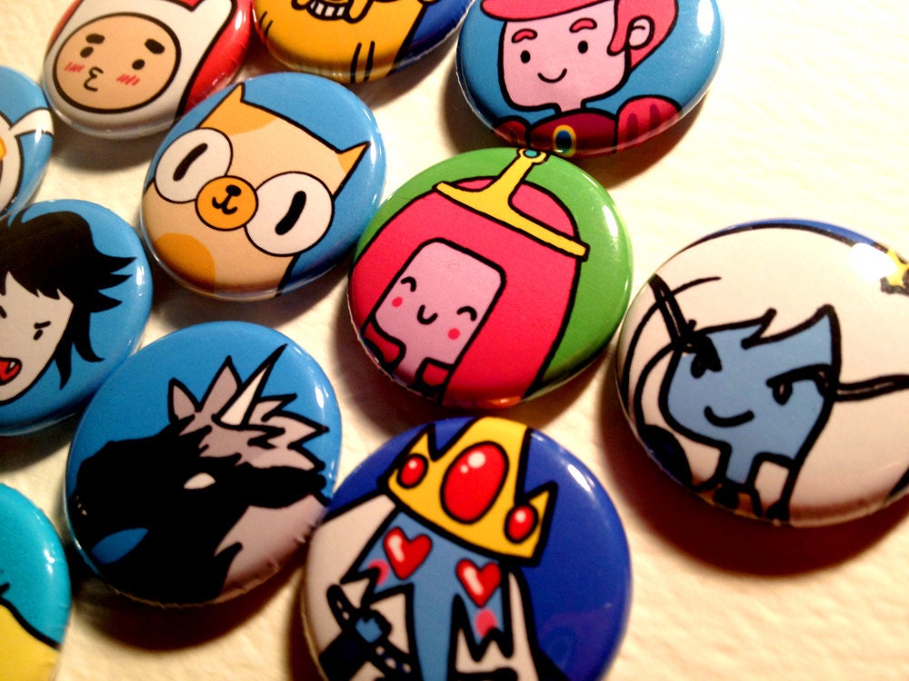 IMPROVED Adventure Time Gender Bend 1" Button Set - Fionna and Cake