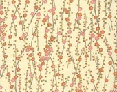Chiyogami or yuzen paper - ivory plum blossoms, 9x12 inches