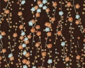 Chiyogami or yuzen paper - cocoa brown plum blossoms, 9x12 inches