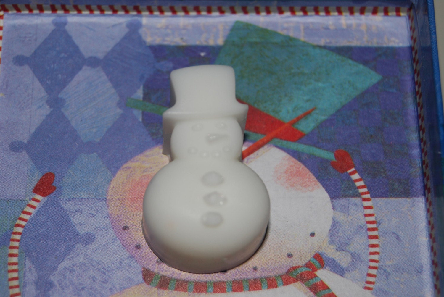 White Snowman Shaped Soap Scented Let it Snow