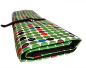 multi purpose knitting needle organizer - green with elephants