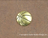 Basketball Jewelry Scrapbooking Charm Finding in Antique Gold Plate (item 1524 AG) - 6 Pieces