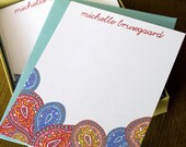 Personalized Paisley Notes-Boxed set of 8
