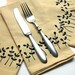 Set of Four Screen-printed Cloth Napkins- Yellow Leaf
