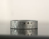 Three Black Diamonds Ring - Sterling Wide Band - Oxidized / Blackened  - Modern Artisan Jewelry