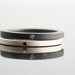 Black & White Diamond Ring Set - Stacking Rings - Flush Set Diamonds