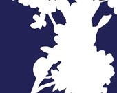 8x10 - Bloom On Navy - Modern Art Print