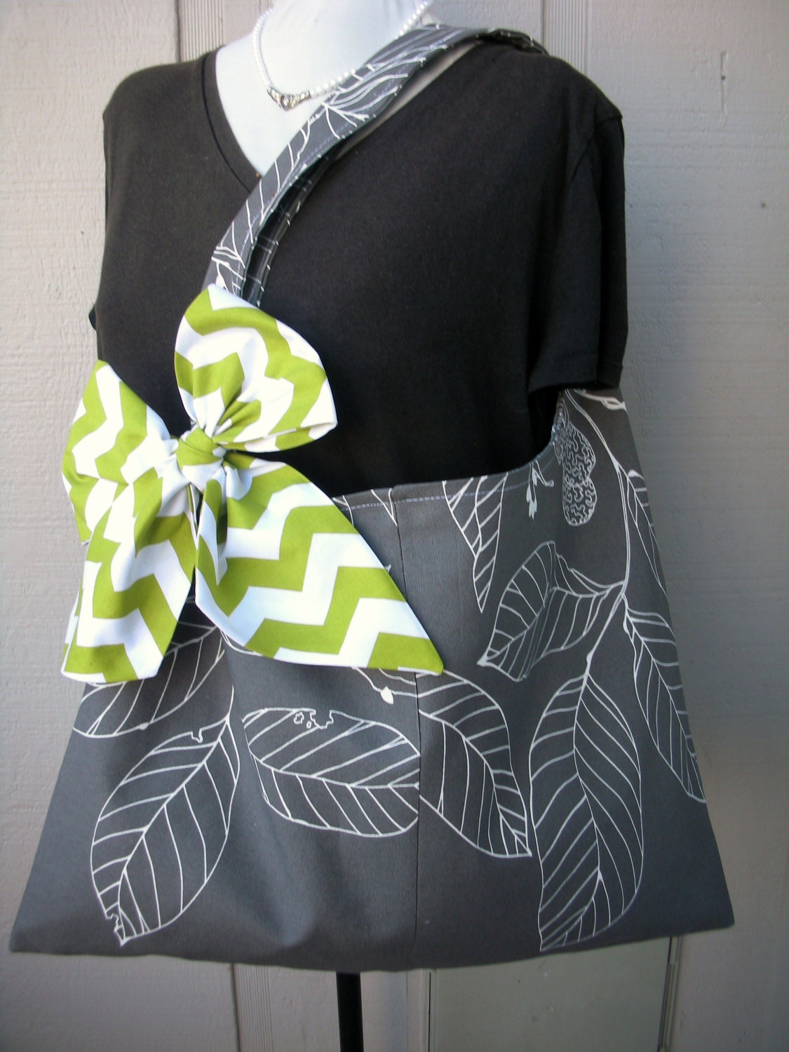 Handbag - Womens Tote Bag - Book Bag - Handmade Canvas Bag - XL Bag - Market Bag - Canvas Bag - Chevron Fabric - Library Bag