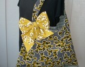 Tote Bag - Handbag  - Book Bag - Handmade Canvas Bag - XL Bag - Market Bag - Canvas Bag - Pussy Willow Fabric - Library Bag