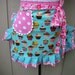 Aprons - Womens Half Aprons - Fabric with cupcakes apron - True Blue Cup Cake Apron - Handmade - Annies Attic Aprons