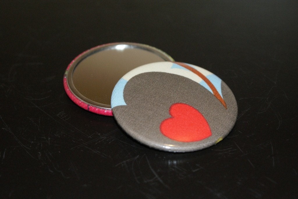 Fabric Covered Pocket Mirror 2.25 inches