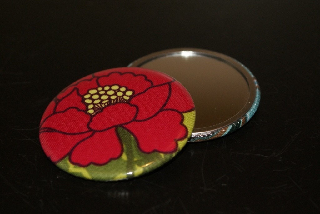 Fabric Covered Pocket Mirror 2.25 inches