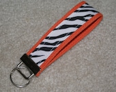 Island Girl Bags - orange and zebra print key fob