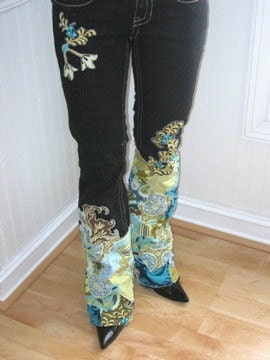SASSY PANTS - Womens Decoupage Jeans  you choose fabrics