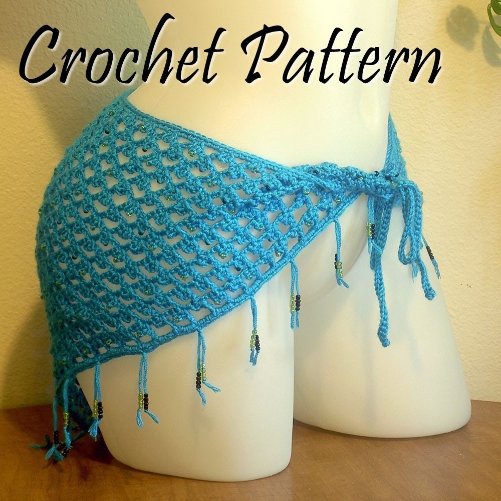 Crochet Pattern - Belly Dance Mesh Hip Scarf