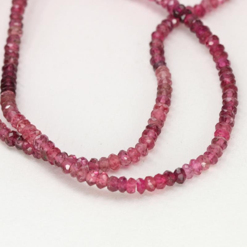 Reserved for Kaad - Hot Pink Tourmaline Faceted Rondelle Gemstone Beads - 3mm - AAA quality micro faceted semi precious stones